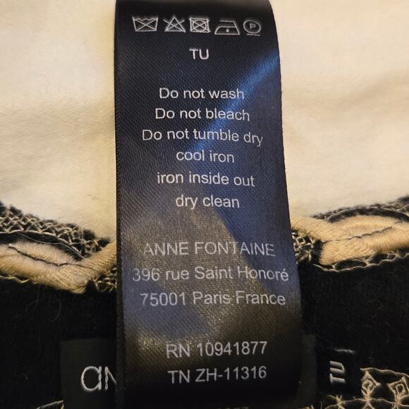 Anne Fontaine Wool Embroidered Cape One Size Honeycomb Pattern HTF Paris - Picture 6 of 11